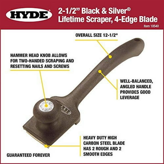 HYDE 10540 Paint Scraper, No Size, Silver