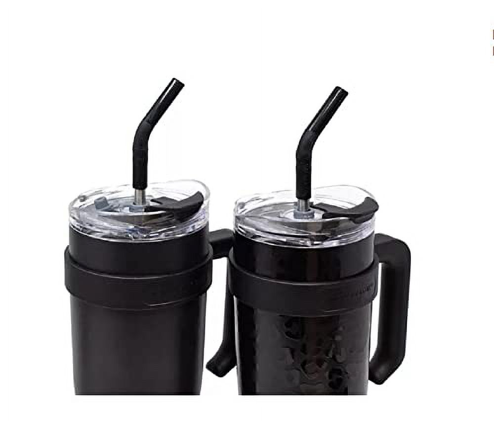 HYDRAFLOW 40Ounce Double Wall Stainless Steel Tumbler with Handle, 2