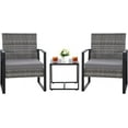 thumbnail image 1 of HYDRAGARDEN 3PCS Patio Furniture Set, Outdoor Wicker Bistro Conversation Set with Padded Cushions & Glass Table, Garden Rattan Chair Set for Porch Balcony Backyard (Plus Brown Wicker & Brown Cushions), 1 of 12