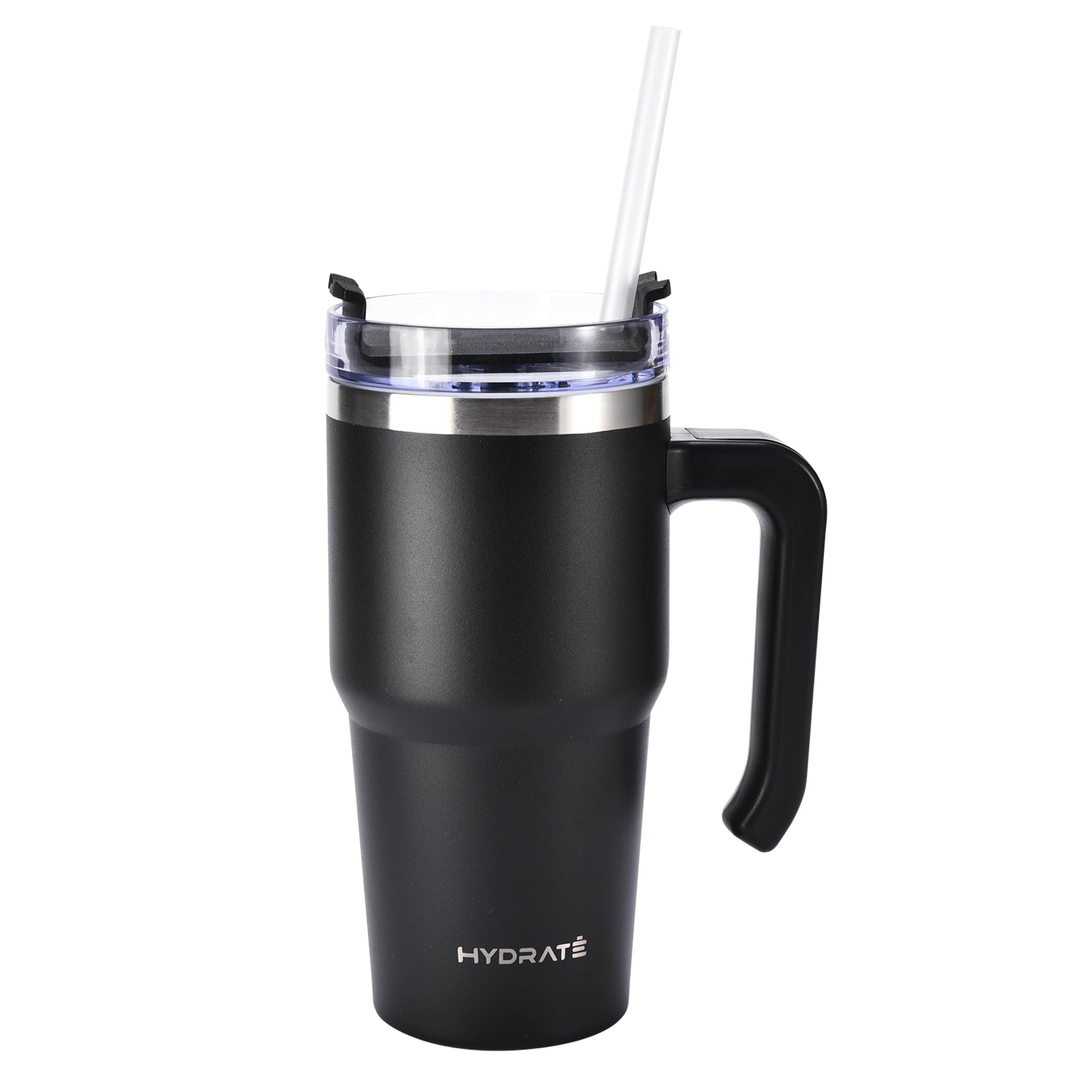 Black Stainless Steel 20oz Travel Tumbler with Handle