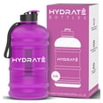 thumbnail image 1 of HYDRATE Frosted Purple Half Gallon Water Bottle - BPA Free, Flip Cap, Ideal for Gym, Large Sports Bottle, Extra strong material, 1 of 7