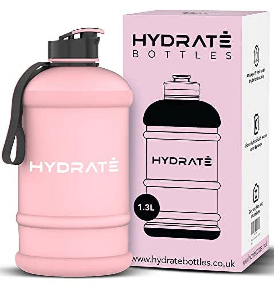 HYDRATE Half Gallon Matte Pink XL Jug Water Bottle BPA Free, Flip Cap