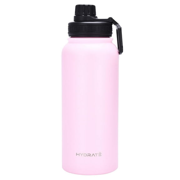 HYDRATE Water Bottle Insulated - Stainless Steel 34oz Water Bottles - Large 1L Reusable Flask with Leak-Proof Design and Convenient Handle - Double Vacuum Insulated Water Bottle 34 oz