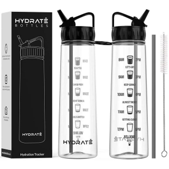 HYDRATE with Style: bkr BPA-Free Glass Water Bottle, 16oz / 500 ml with Silicone Sleeve - Cupcake Design