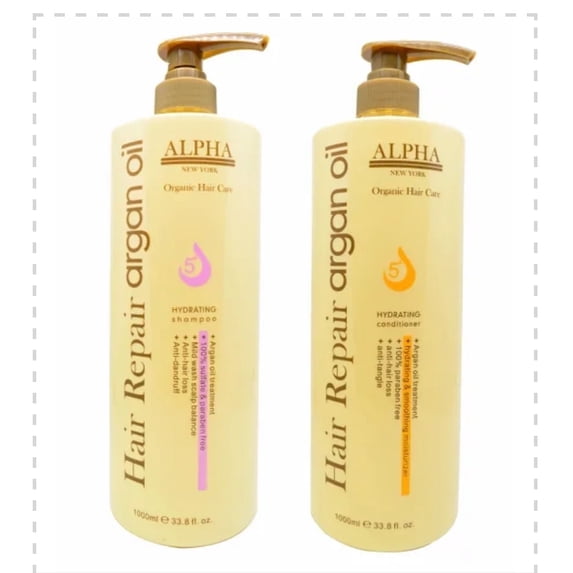 Argan oil Conditioning Shampoo and Conditioner Set 2 Piece 1000ml Alpha New York