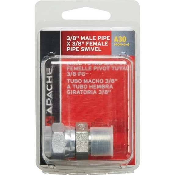 Apache Steel 3/8 in. D X 3/8 in. D Hydraulic Adapter 1 pk