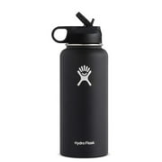HYDROˊ FLASK Water bottle Stainless Steel & Vacuum Insulated with Straw Lid- 32oz Black