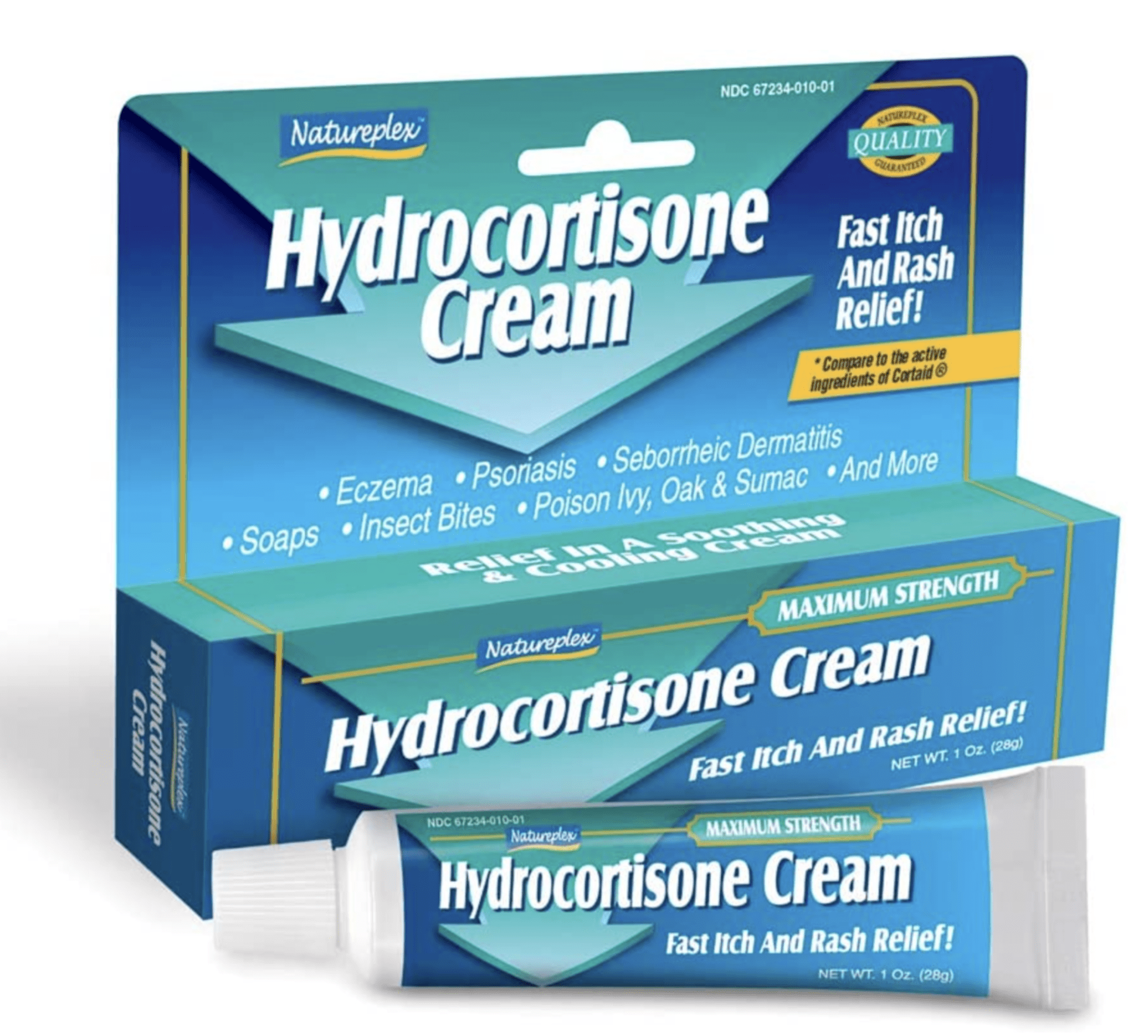 HYDROCORTISONE CREAM Max. Strength 1, Fast Itch/Rash Relief Pack of 4
