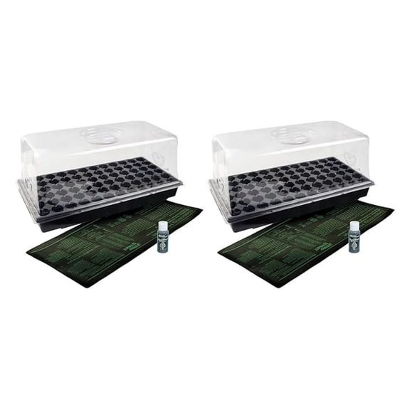 HYDROFARM Germination Hot House with Heat Mat Hydroponic Flower Grow (2-Pack)