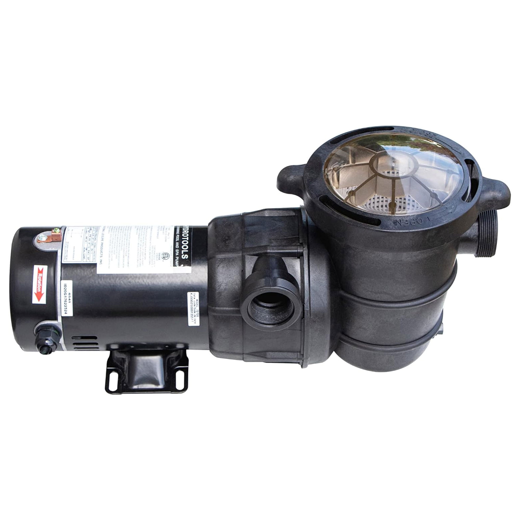Black Thermoplastic 1.5 HP 2-Speed Horizontal Discharge Pool Pump