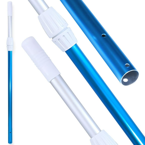 HYDROTOOLS By SWIMLINE 83515 2-Piece Telescopic Pole 6 To 11 Feet Adjustable Telepole For Swimming Pool Cleaning Skimmer Nets Vacuum Heads & Brushes Step-Up Anodized Aluminum W/ Strong Grip & Lock