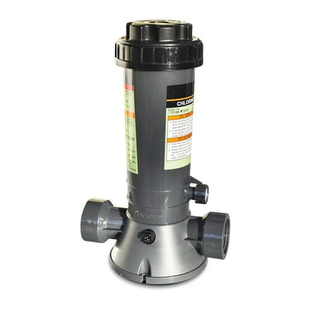HYDROTOOLS By SWIMLINE 87501 Economy In-Line Automatic Chlorine Feeder Chlorinator Adjustable Output 4.2 Lbs Capacity | Universal Compatibility | Above Ground & Inground Swimming Pool Bromine Install