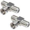 thumbnail image 1 of HYDTMSL F Type RG6 Male To 2 F Female Cable Connector, 2 Pack, 1 of 5