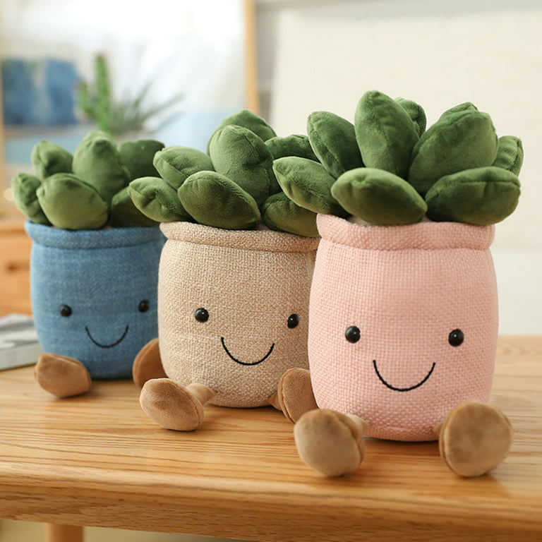 HYDa Succulent Plush Toy Smile Display Mold Soft Plants Pillow House  Decorations 