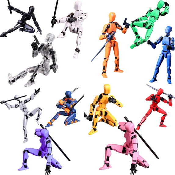 HYEASTR 12 PCS Assembled Titan 13 Action Figure, Lucky T13 Action Figure Multi-Jointed Movable, Dummy Hand Painted Figure, Desktop Decorations Game Gifts - Set E