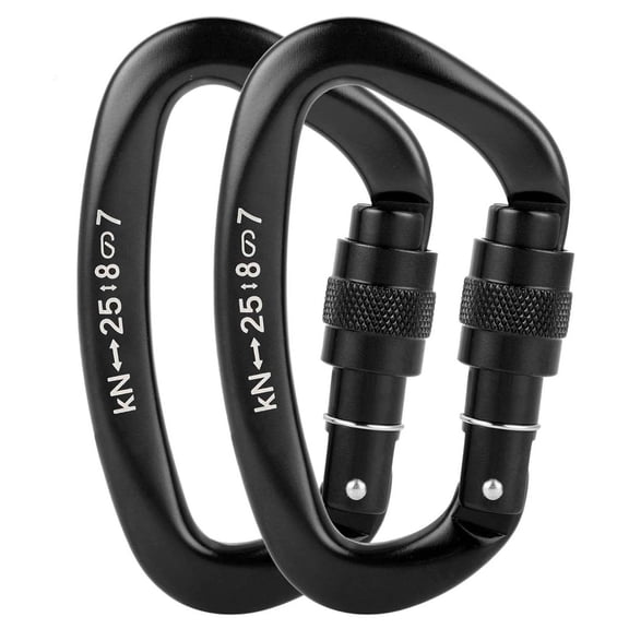 HYEASTR 25KN Locking Climbing Carabiner Clips, Screwgate Rockclimbing Carabiner,Heavy Duty Carabiners Equipment,Large SizeCarabiner for Climbing, Rappelling,Hunting and Rescue