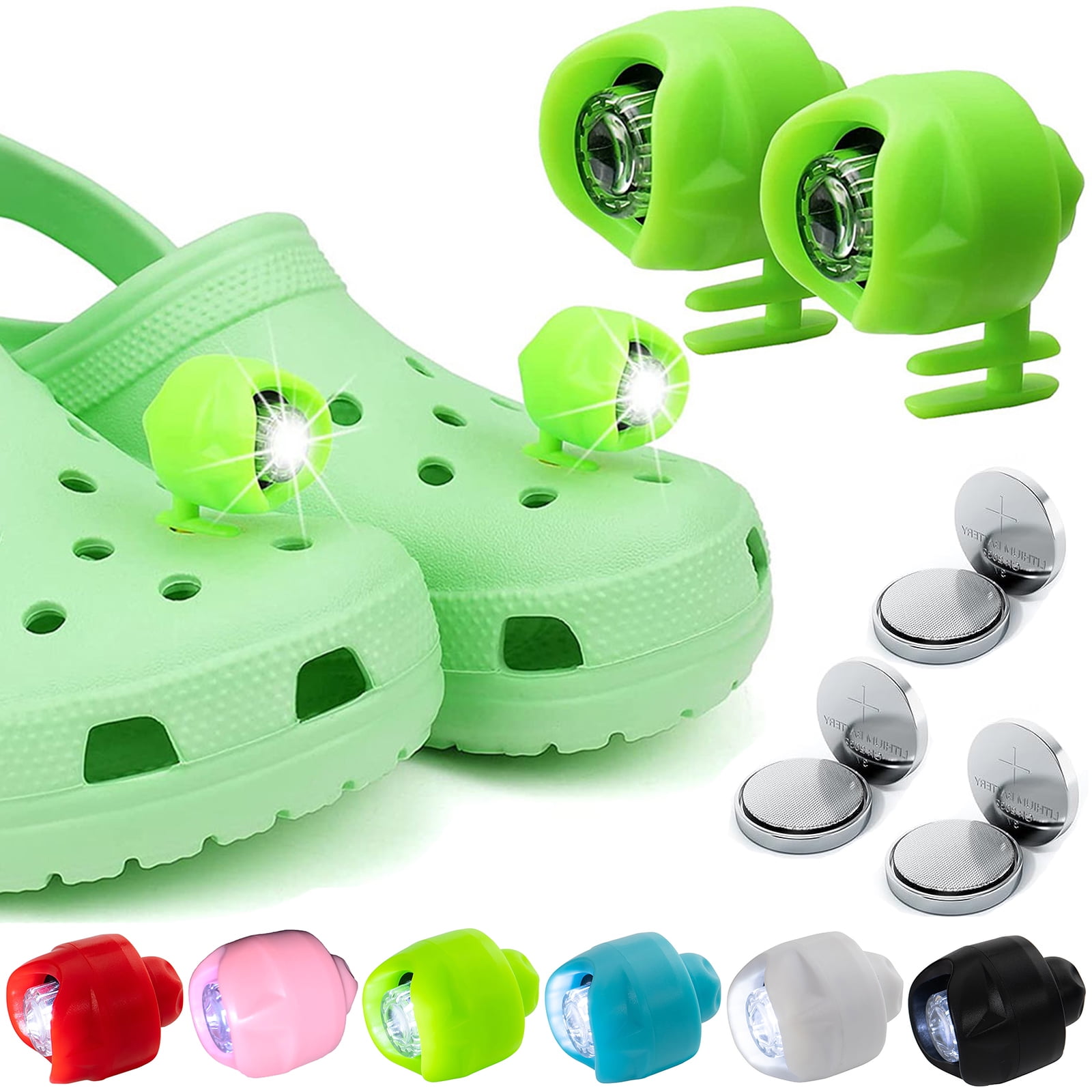 HYEASTR 2Pcs Croc Lights for Shoes, Headlights for Crocs, Light Up