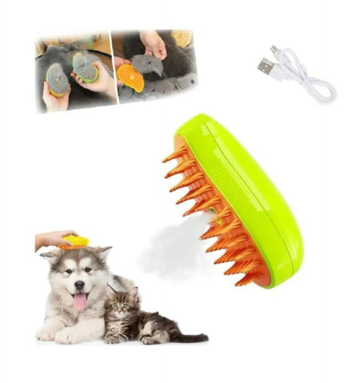 HYEASTR Cat Steamy Brush for Shedding and Grooming 3 in 1 Self Cleaning Pet Spray Comb for Cat and Dog Wet Cat Brush with Water Cat Sticky Brush for Massage Removes Loose Fur Green Walmart