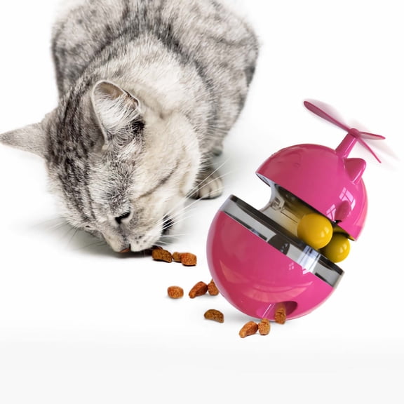 HYEASTR Cat Toy Funny Tumbler Interactive Ball, Treat Dispenser Automatic No-Electronic Move, More Exercise for Indoor Cats Kittens, Cat Self-Play IQ Traning Treat Toy Ball