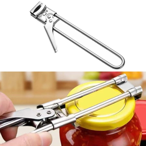 HYEASTR Jar Opener for Weak Hands, Adjustable Stainless Steel Can Opener Jar Lid Gripper With non-slip module, Removes Tight Jar Lid for Seniors with Arthritis, Manual, Kitchen Accessories