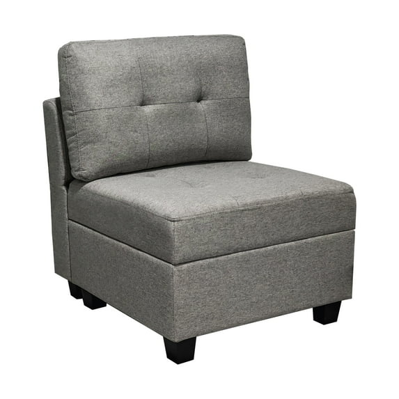 HYEASTR Modular Sectional Sofa with Storage Chaises Sectional Sleeper Sofa Couch with Adjustable Backrest/Armrest, Sectional Sofa Bed Combination - Linen Grey