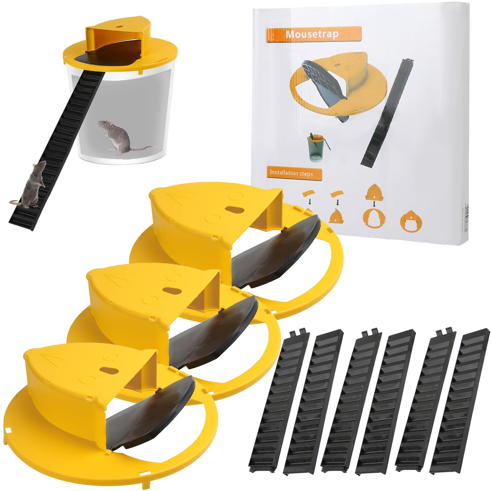 HYEASTR Mouse Rat Trap Bucket,5 Gallon Mouse Rat Traps Indoor for Home ...