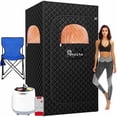 thumbnail image 1 of HYEASTR Portable Steam Sauna, Personal Full Body Home Sauna Tent, Indoor Sauna Box for Home Relaxation with 3.0L 1200W Steam Generator, Remote Control, Timer, Foldable Chair (68.5"*39.7"*30.3"), 1 of 9