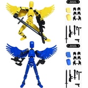 HYEASTR T13 Action Figure Set Assembly Completed, 3D Printed Multi-Jointed, Titan 13 Action Figures with Wings, Multi-Articular Lucky Mobile Robot, Desktop Decorations for Game Lovers Toys - Set A