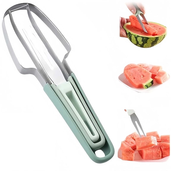 HYEASTR Watermelon Cutter Slicer, Watermelon Popsicle Mould, 3 in 1 Melon Scoop Fruit Scooper Tool for Dig Pulp Separator, Creative Dig Melon Kitchen Gadgets, Fruit Cutters Shapes, Fruit Scooper