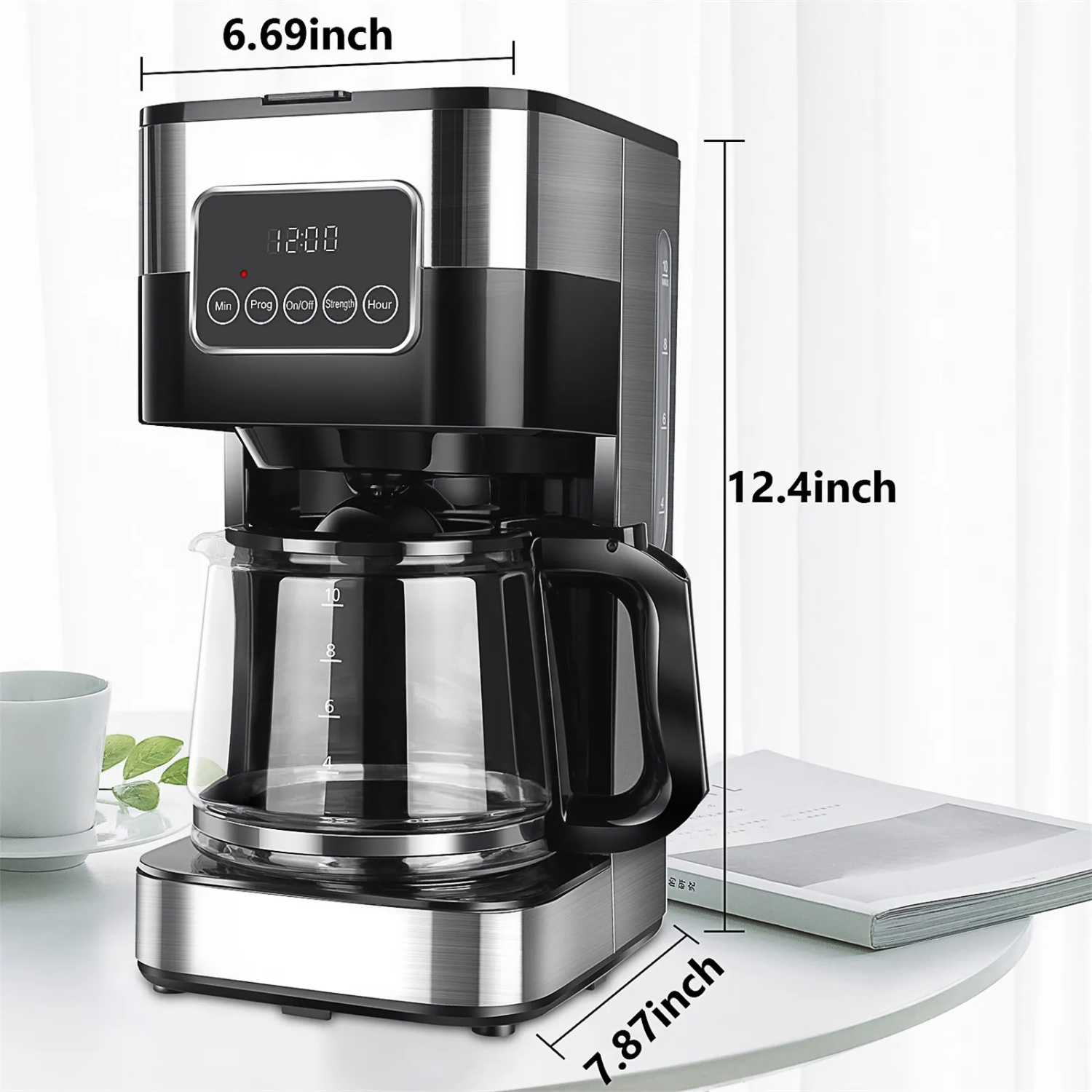 HYEURHD 10Cup Drip Coffee Maker Grind And Brew Automatic Coffee