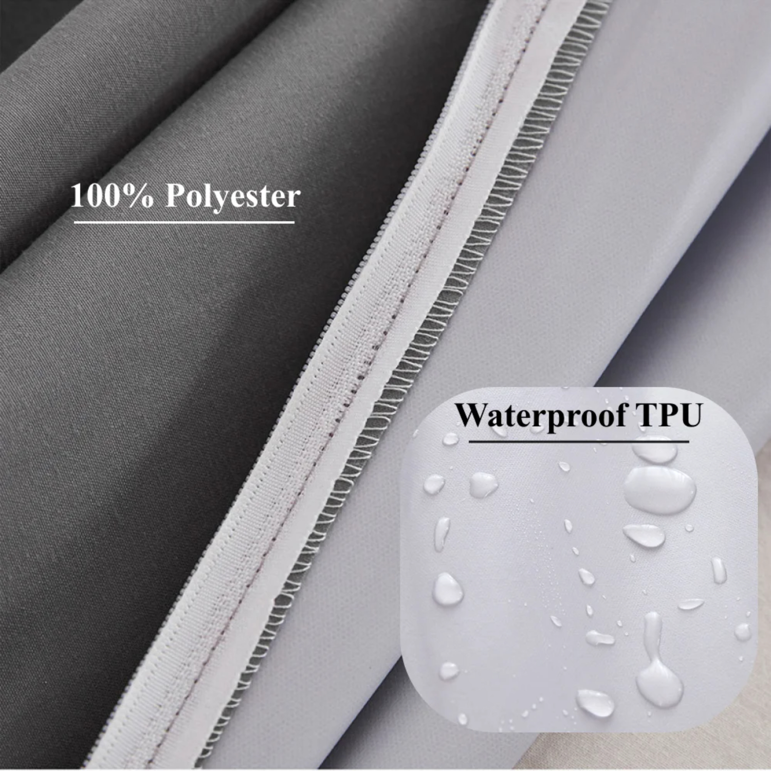 HYEURHD 6Sides Fully Enclosed Waterproof Mattress Cover with Zipper Dustproof Fitted Sheet