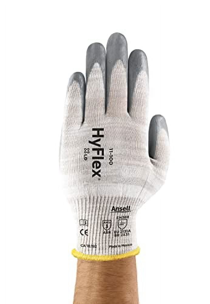 HyFlex 11-100 Cut-Resistant Work Gloves - Size 8, Touchscreen Compatible, 12 Pairs (Grey) - View #3