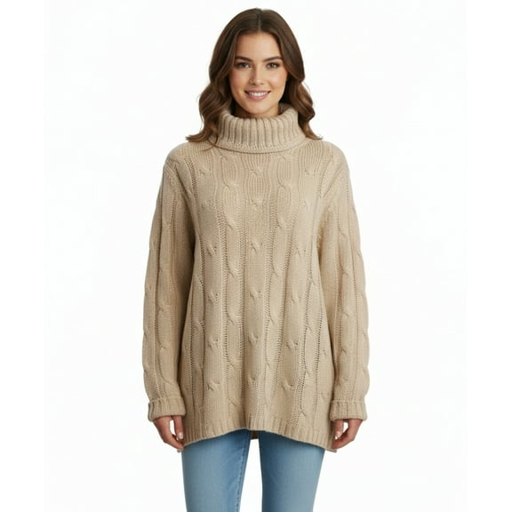 HYFVE Oversized Ribbed Turtleneck Sweater