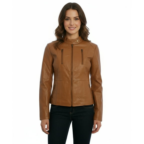 HYFVE Pleather Zip Up Biker Jacket