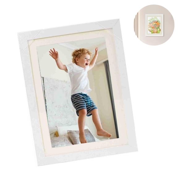 HYG 13 × 9.5 inch Rectangle Art Picture Frame 1 Pcs Wooden Photo Display Frame Front Opening Oil Painting Frame Artwork Storage Box for Drawing and Crafting,Home Offcie Decor (White)