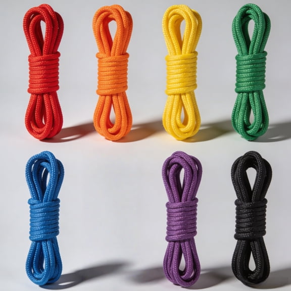 HYG Bracelet Cord 7 Pcs Utility Rope Woven Round Cord Outdoor Survival Safe Rope Braided Rope Lanyards for Camping Crafting DIY Hand Woven 7 Colors, 118 inches in Length, 4mm/0.16 inch in Width