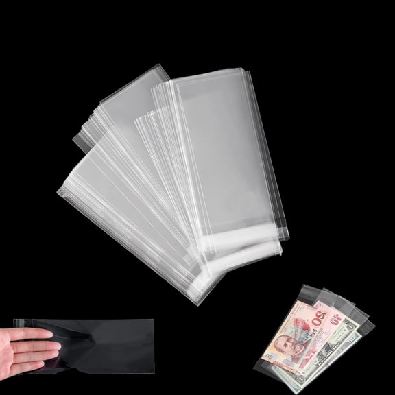 HYG Currency Collection Protector Bags,200Pack of Currency Collection Sleeves,Portable Banknote Display Bags for Scratch-Resistant