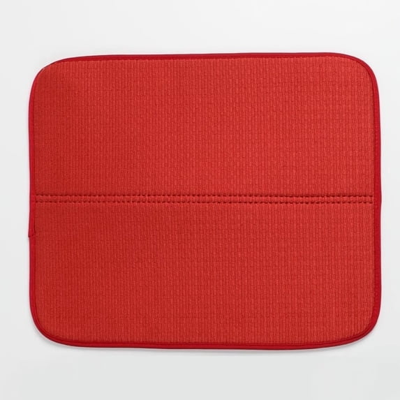 HYG Dish Drying Mat,1 Pc 16"x18” Microfiber Absorbent Dish Drying Pad,Large Dish Drainer Mats,Dish Mats for Kitchen Counter, Rack, Sink, Under Rack,Red