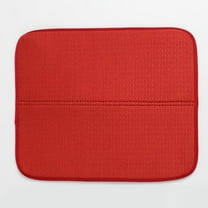 HYG Dish Drying Mat,1 Pc 16"x18” Microfiber Absorbent Dish Drying Pad,Large Dish Drainer Mats,Dish Mats for Kitchen Counter, Rack, Sink, Under Rack,Red