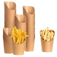 thumbnail image 1 of HYG French Fries Holder Charcuterie Cups Disposable French Fry Cup Kraft Paper Appetizer Cups Food Trays Paper Cones for Christmas Wedding Party, 50 Pcs 14 oz Brown, 1 of 6