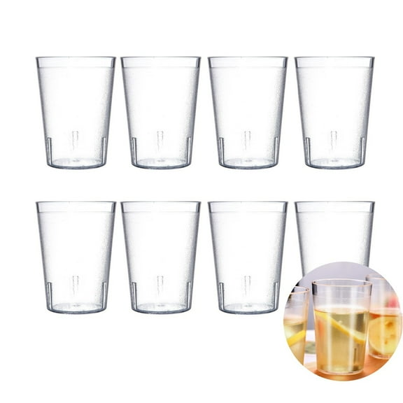HYG Shatterproof Drink Tumblers,8pack Plastic Break Resistant Drinking Glasses,Reusbale Stackable Tumblers for Cafe,Party,Catering,370ML/12OZ