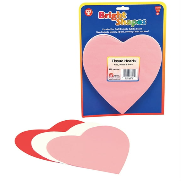 HYG88618 - Tissue Paper Hearts, 6", Pack of 180 by Hygloss Products Inc.