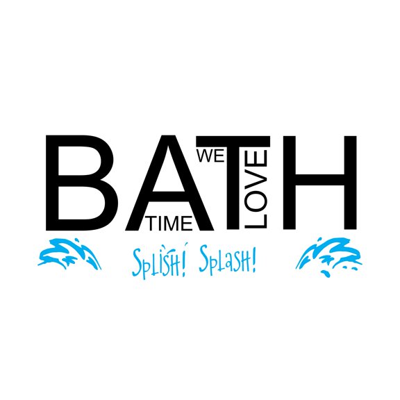 HYGIENE - We Love Bath Time Quotes Home Bathroom Decoration Sticker Splish Splash Lettering Art Design Vinyl Bedroom Wall Decal 20" x 8"
