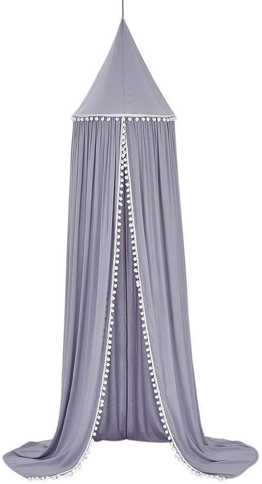 Durable Kids Bedroom Canopy Tent, Round Princess Dome Canopy Hanging Netting for Children Reading Nook Room, Nursery Decor, Mosquito Net Protection