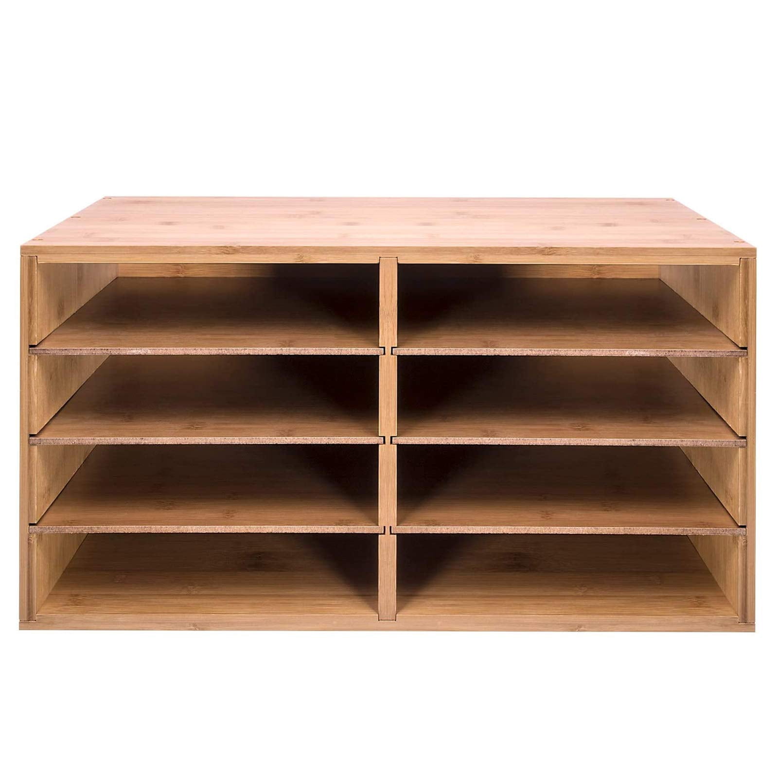 HYGRAD BUILT TO SURVIVE Bamboo A4 File Organizer with 8 Slots – Desktop Document & Letter Sorter for Paper, Mail, Folder & Magazine Storage