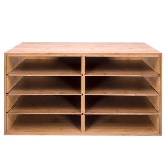 HYGRAD BUILT TO SURVIVE Bamboo A4 File Organizer with 8 Slots  Desktop Document & Letter Sorter for Paper, Mail, Folder & Magazine Storage