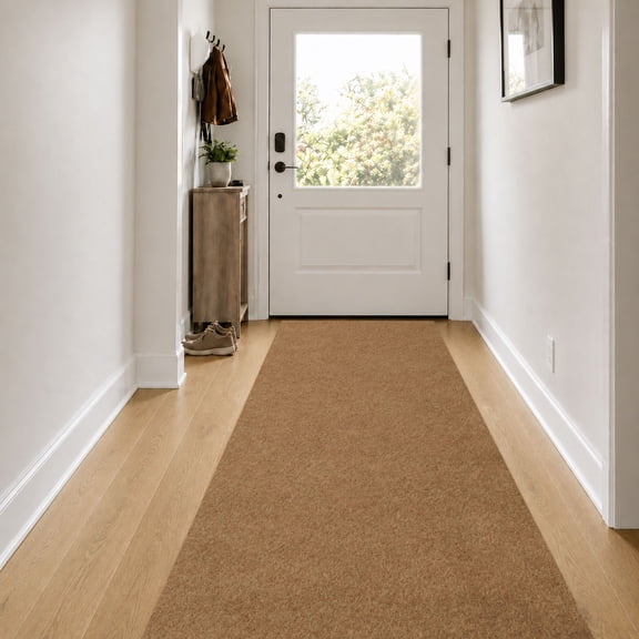 HYHAVO Light Brown Runner Rug 2x8 ft Non Slip Hallway Kitchen Entryway