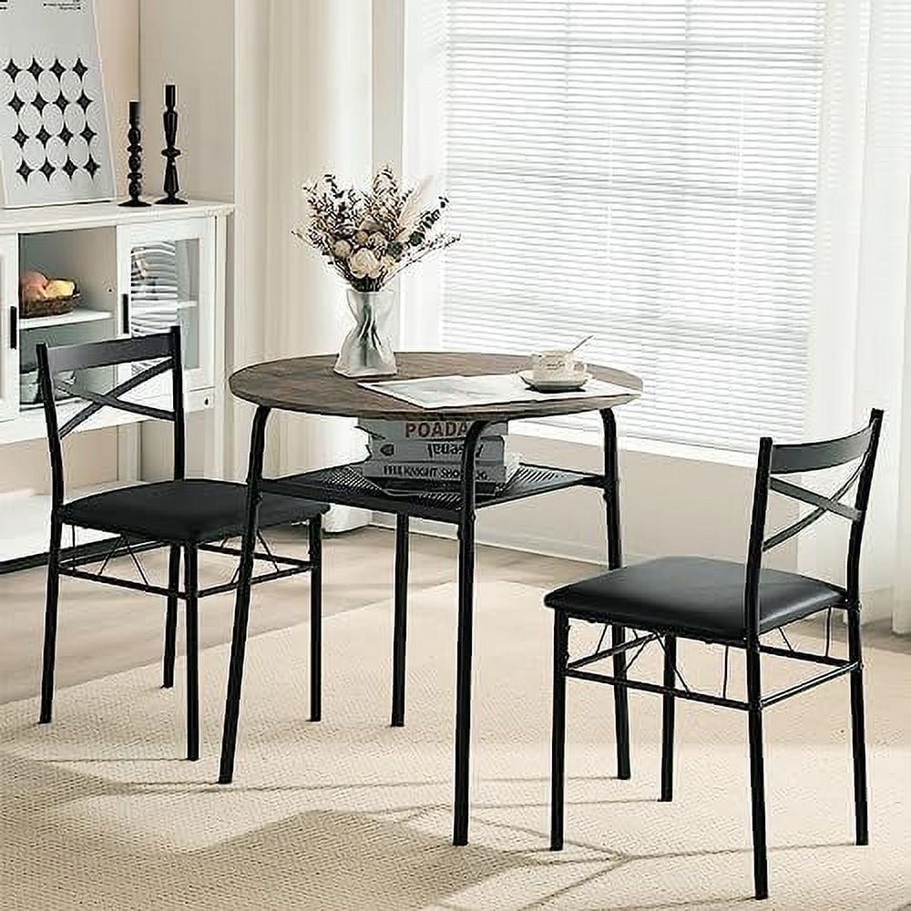 xrboomlife 3 Piece Round Dining Set 29.5" Small Dining Table Set for 2 ...
