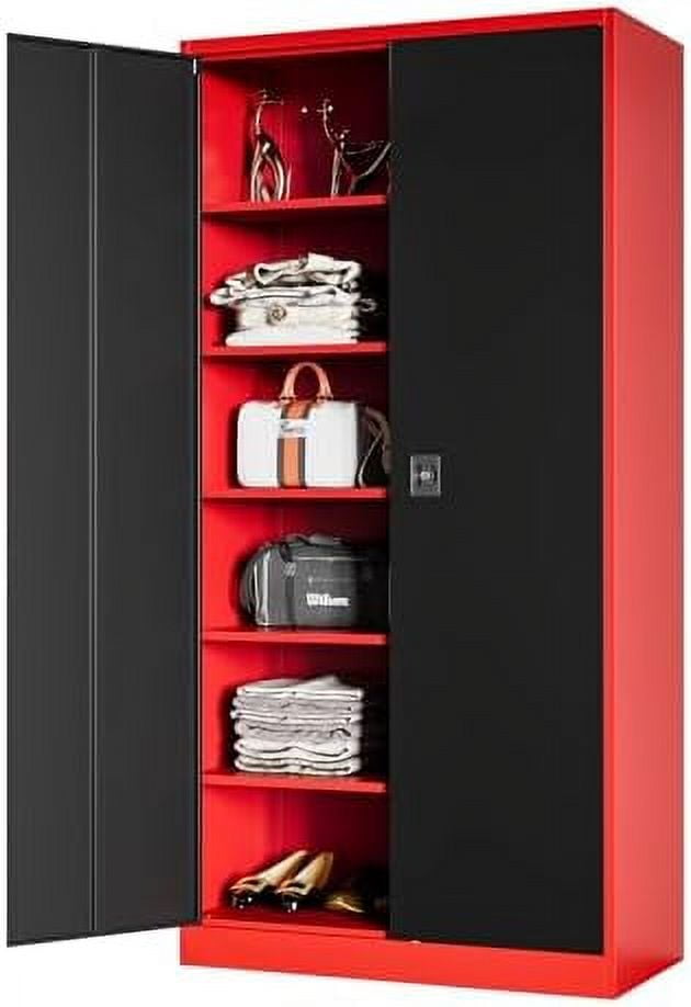 HYHBIBOOM Metal Wardrobe with Locking Doors Metal Armoire