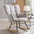 HYHBIBOOM Nursery Rocking Chair Indoor Teddy Fabric Nursing Chair for Mom and Baby Modern ...
